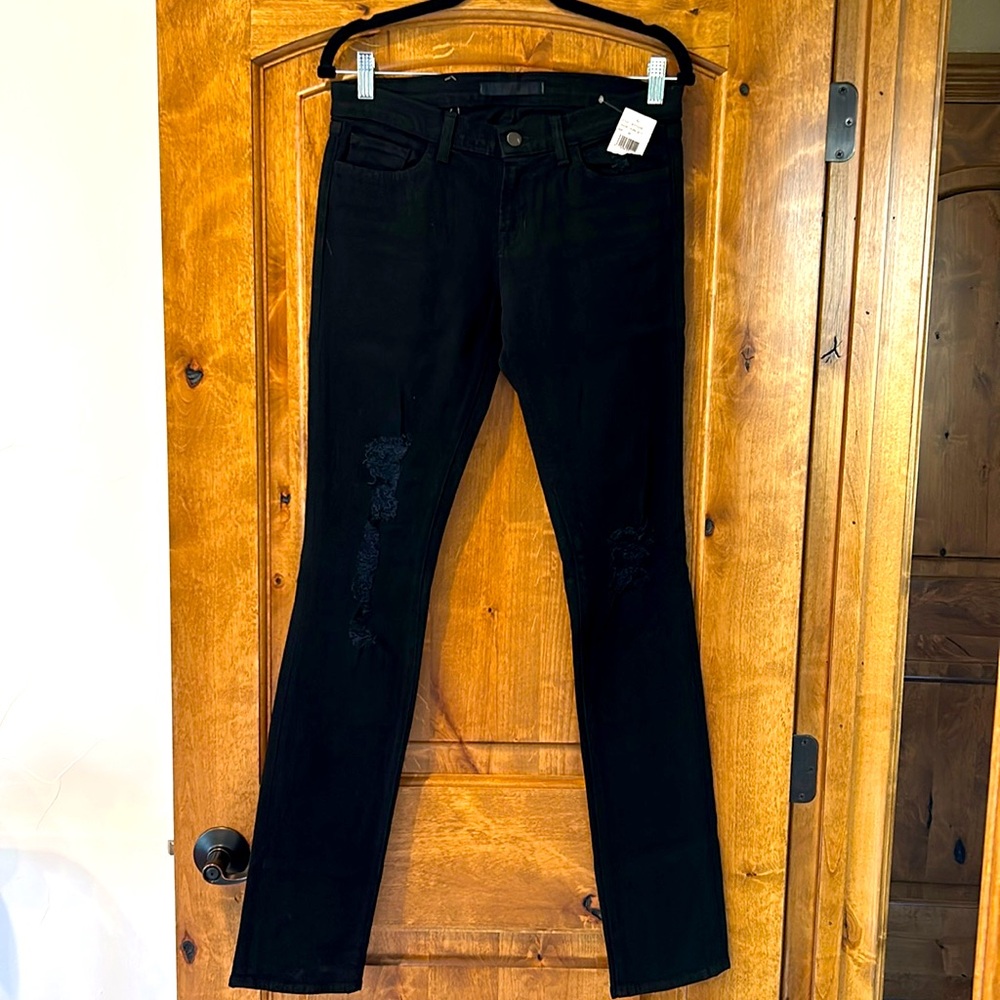 J.Brand Black The Pencil Leg Distressed Jeans